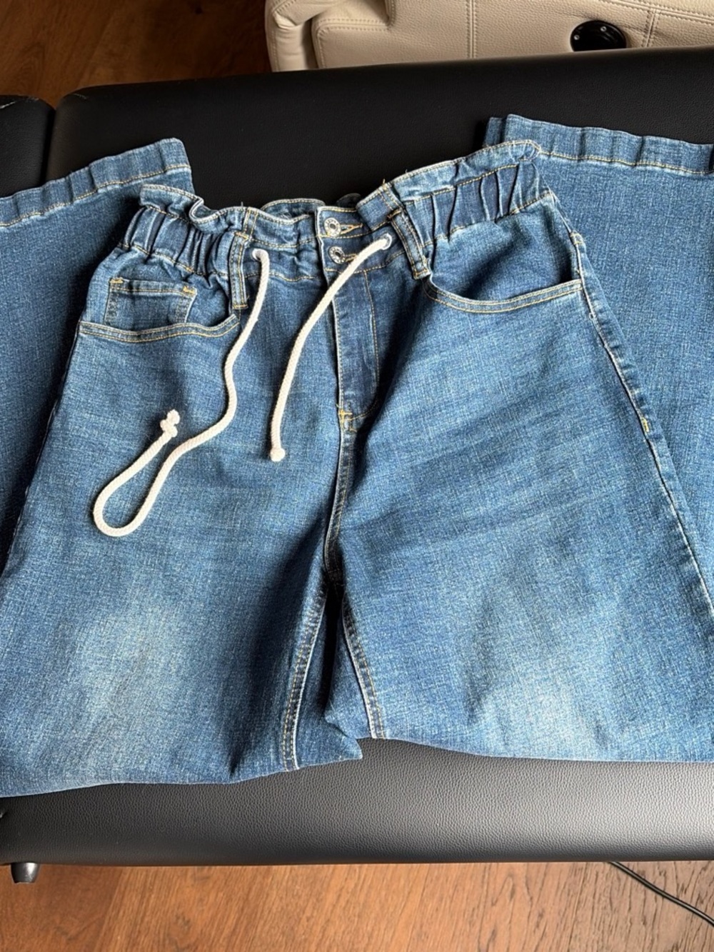 Casual Blue Drawstring Men’s Jeans